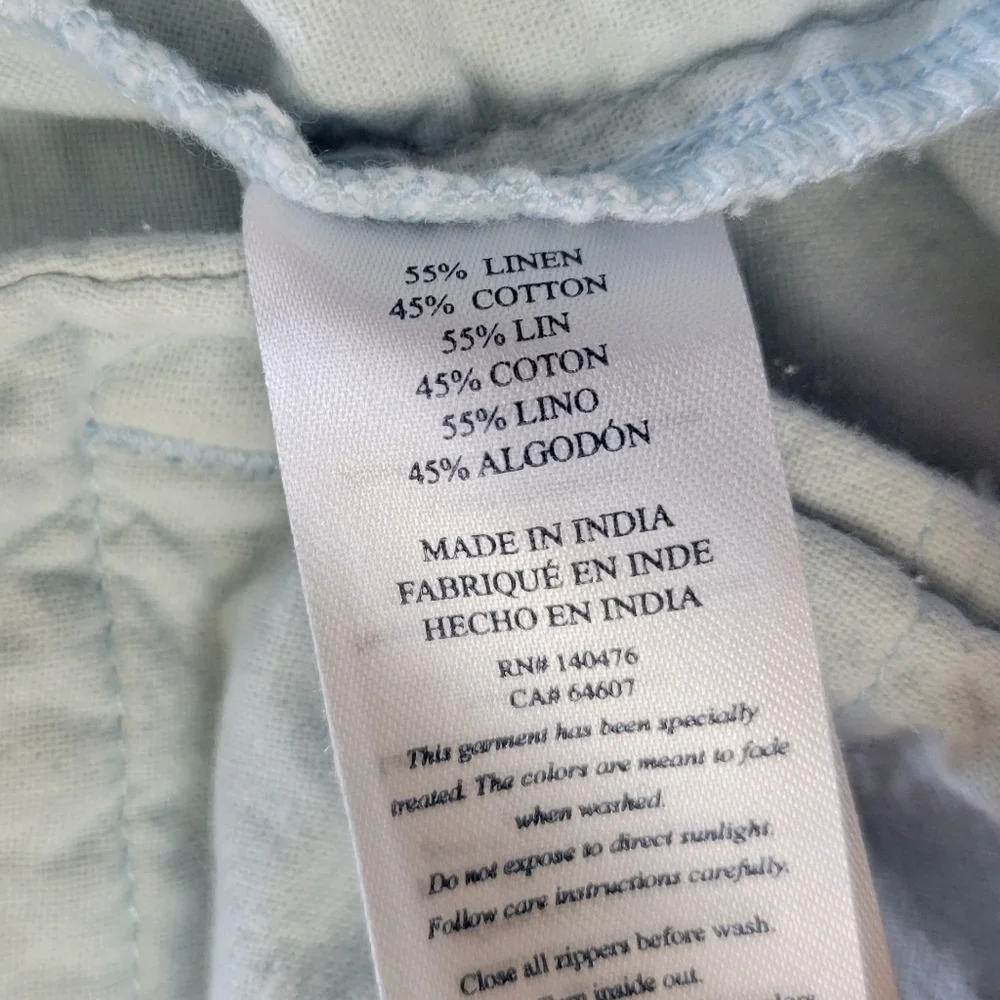 Faherty Malibu Chino Shorts Men's 42 Linen Cotton Blend Light Blue